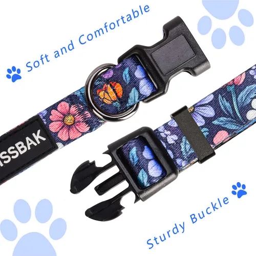 Miniatura 3 de Collar de perro para perros pequeños y medianos, diseño especial, lindo collar para mascotas, suave, ajustable, elegante, floral, hembra, cachorro