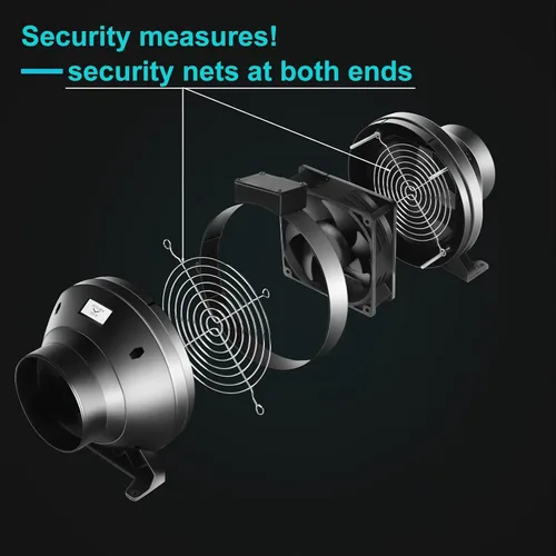 Miniatura 5 de Kit de filtración de aire, ventilador de conducto en línea de 4 pulgadas y 190 CFM con controlador de velocidad, filtro de alto carbono de 12