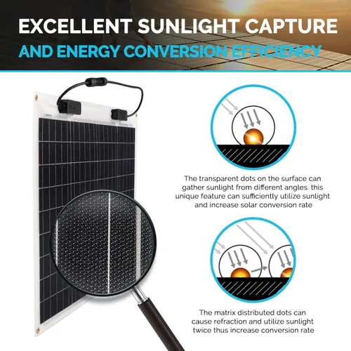 Miniatura 3 de Renogy Panel Solar Flexible de 50 Vatios 12 Voltios Monocristalino Ultra-Flexible Doblable Mono Cargador Fuera de la Red para Marina RV Cabaña