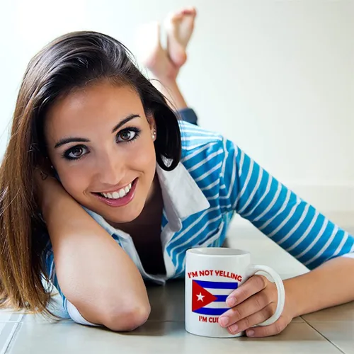 Miniatura 3 de Taza de té de cerámica con texto en inglés "I M Not Yelling I Am Cuban Cuba Cubans", regalo de Navidad para hombres y mujeres Solo diseño