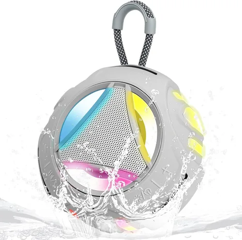 Miniatura 9 de Altavoz de ducha Bluetooth impermeable, altavoces Bluetooth portátiles inalámbricos, para exteriores, IPX7 flotante, micrófono integrado, tiempo