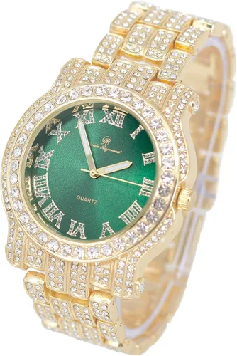 Miniatura 89 de Charles Raymond Bling-ed Out Ultimate Hip Hop Royalty Reloj para hombre con número romano de fácil lectura o indicadores de tiempo de diamantes