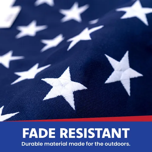 Miniatura 3 de Made in USA Flags Co - Bandera estadounidense de 3x5 - Bandera resistente de EE. UU. - Poliéster Premium PolyMax, rayas cosidas y estrellas bordadas