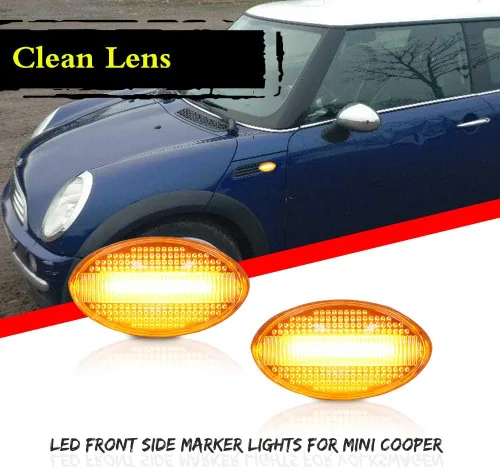 Miniatura 2 de Lente clara ámbar Led Fender lateral marcador luz de señal de giro lámpara para Mini Cooper R50 R52 R53