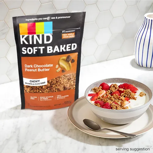 Miniatura 4 de Kind Galletas Blandas de Granola, Mantequilla de Maní con Chocolate Oscuro, Snacks Saludables, Sin Gluten, 100% Granos Integrales, 5g de Proteína