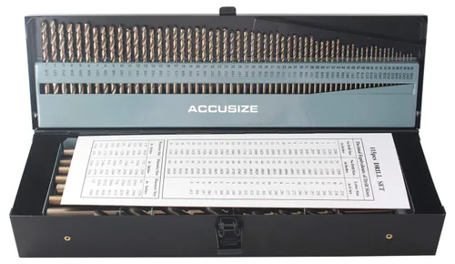 Miniatura 7 de Accusize Industrial Tools M35 H.S.S. Plus Juego de brocas métricas de cobalto al 5%, punta dividida de 135 grados, 1 a 0.394 in por 0.020 in en caja