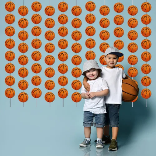 Miniatura 5 de Juego de 12 pancartas de baloncesto para fiesta de cumpleaños, diseño de remolino, para niños, adolescentes, hombres, cumpleaños, foto,