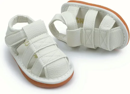 Miniatura 2 de WILLFUN Sandalias chirriantes de verano para bebé, niño, niña, suela de goma de primera calidad, puntera cerrada, antideslizantes, zapatos