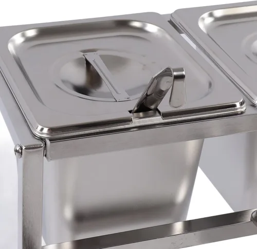Miniatura 8 de Diydeg Juego de tarros, caja de condimentos retráctil de 2 niveles de acero inoxidable con 4 o 6 compartimentos, caja contenedor de condimentos