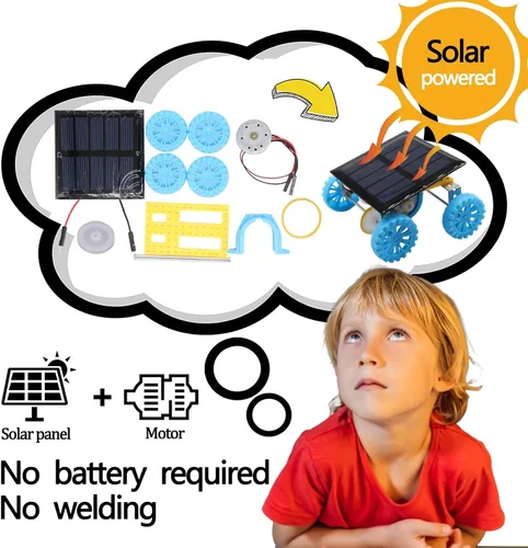 Miniatura 6 de 4 en 1 Kits STEM de Energía Solar y Motor Eléctrico, Proyectos de Experimentos Científicos para Niños Principiantes, Kit de Juguete Solar Impulsado