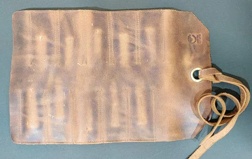 Miniatura 9 de Bolsa de almacenamiento de rollo de cuchillo de cuero con bolsa enrollable para herramientas, rollo de estuche para cuchillos de chef para viajes