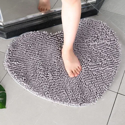 Miniatura 10 de vctops Alfombras de baño de felpilla en forma de corazón, extra suaves y absorbentes, antideslizantes, lavables, alfombra de felpa para bañera