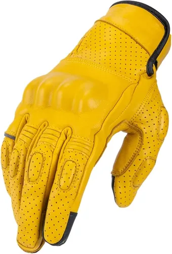 VCOROS VG20 - Guantes de cuero genuino para motocicleta con pantalla táctil para adultos, para carreras de carretera, crucero, motociclista, ATV,