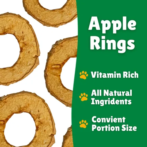 Miniatura 3 de Lucky Premium - Anillos de manzana – Golosinas de manzana de cecina fina y crujientes totalmente naturales para perros, golosinas vegetarianas