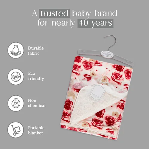 Miniatura 7 de Baby Gear Manta suave de bebé para niña, manta de felpa recién nacida para bebé 30x40 con estampado de flores
