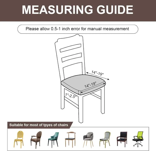 Miniatura 5 de Genina Fundas de asiento de silla impermeables para comedor, funda protectora para cocina, hotel (4, patrón 1-beige)