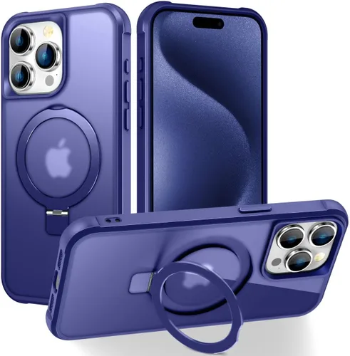 Miniatura 26 de CHAOFEnG Funda magnética compatible con iPhone 11 con soporte, prueba de caídas de grado militar, compatible con imán, anillo translúcido, parte