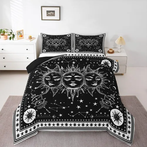 Miniatura 13 de Erosebridal Juego de edredón tamaño individual de animales del bosque, juego de ropa de cama de oso marrón para niños y niñas, edredón de plumón