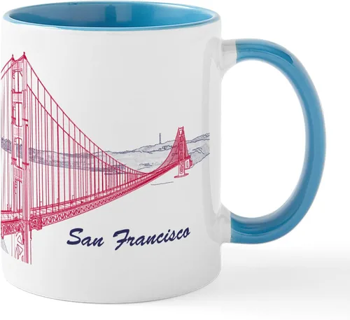 Miniatura 121 de CafePress Taza de café de cerámica de 11 oz (11.0 fl oz) de San Francisco Blanco - Taza San Francisco