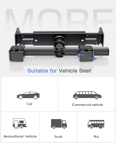 Miniatura 5 de Paquete de 2 Soportes para Tablet y iPad para Coche, Soporte para Tablet en el Asiento Trasero, Soporte para Teléfono, Compatible con iPad