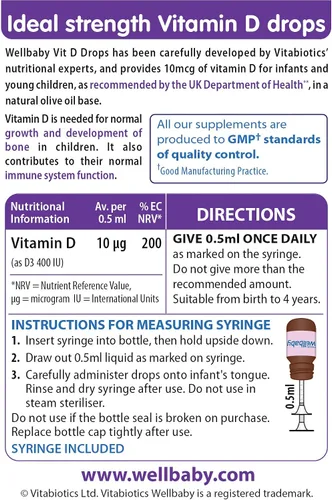 Miniatura 5 de Wellbaby Gotas de vitamina D de 1.0 fl oz
