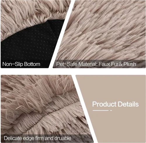 Miniatura 4 de Camas para gatos de interior – Cama para gatos lavable de 20 pulgadas, camas para perros pequeños y medianos, antiansiedad, cama redonda de felpa