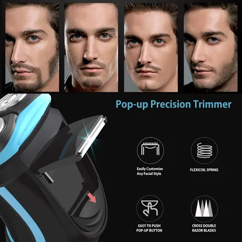 Miniatura 3 de MAX-T Afeitadora eléctrica para hombres, maquinilla de afeitar eléctrica inalámbrica con estuche de viaje, uso húmedo y seco para hombre