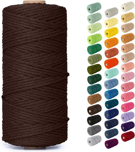 Miniatura 107 de Nook Theory - Cuerda de macramé de 3 mm, 220 yardas de cuerda de algodón, hilo de 4 mm y 5 mm, cuerda para manualidades, perfecta para colgantes