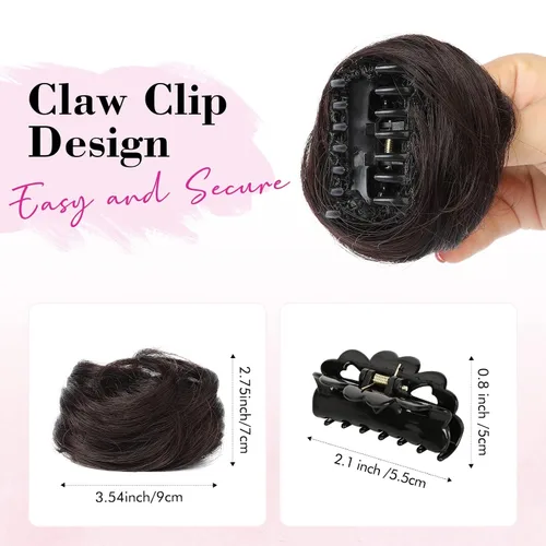 Miniatura 2 de REECHO Extensiones de cabello de moño espacial, 2 piezas de extensiones de moño de cabello falso con clip de pinza y orejas de gato, accesorio