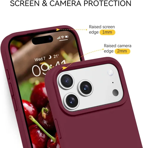 Miniatura 225 de GUAGUA Funda compatible con iPhone 17 Pro Max de 6.9 pulgadas, silicona líquida, goma de gel suave, delgada, forro de microfibra delgada