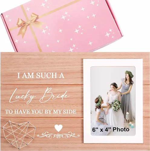 Miniatura 15 de Regalo de marco de fotos de boda para dama de honor de la novia, despedida de soltera, ducha nupcial para mejores amigas, hermana, mejor amiga - "Él