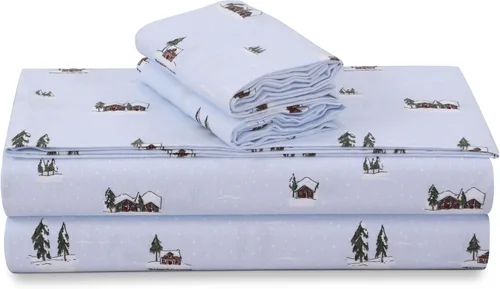 Miniatura 17 de Tribeca Living Sábanas de franela de algodón portugués tamaño King – Juego de sábanas de bolsillo profundo de 170 GSM para colchones de hasta 21 Ava