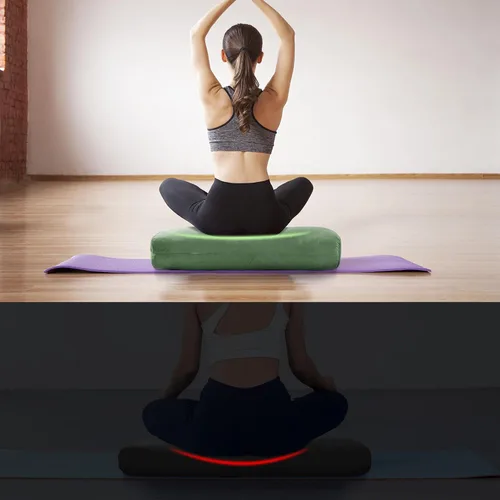 Miniatura 5 de HOMBYS Almohada de espuma triturada para yoga y meditación restaurativa, versátil almohada de apoyo de yoga rectangular de alta calidad con funda
