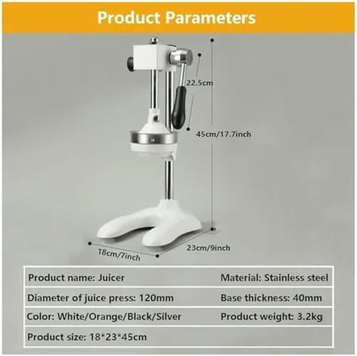 Miniatura 8 de Exprimidor manual de cítricos, exprimidor de cítricos de grado comercial, máquina exprimidora para comerciales, incluye 2 moldes y 2 exprimidores