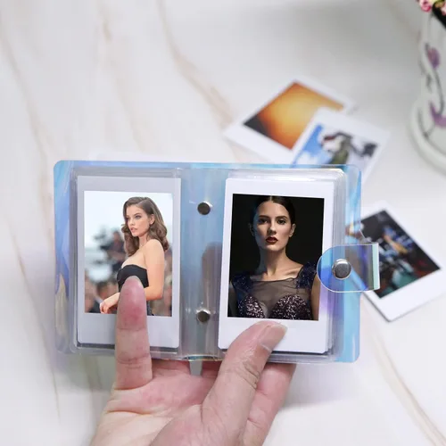 Miniatura 6 de Paquete de 2 mini álbumes de fotos con una sola mano para todas las cámaras Fujifilm Instax Mini/tarjeta fotográfica Kpop/Polaroid Snap SnapTouch