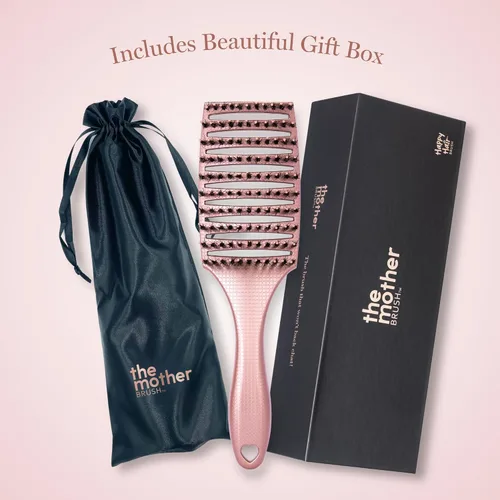 Miniatura 5 de HAPPY HAIR: The Mother Brush - Cepillo desenredante patentado de calidad de salón de belleza, cerdas de jabalí con alfileres diseñadas para que