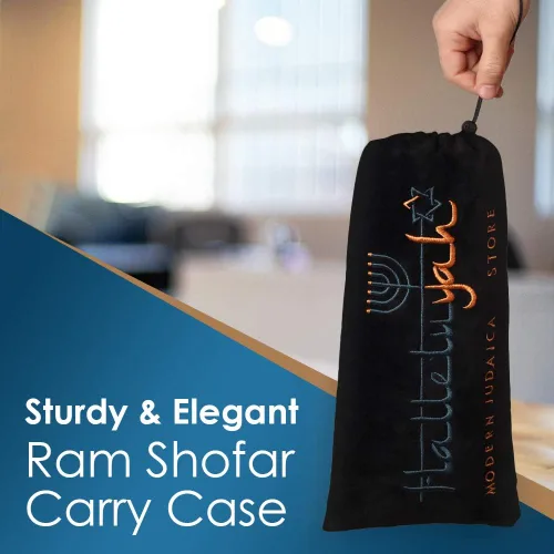 Miniatura 2 de HalleluYAH Shofar - Bolsa de transporte para cuerno de carnero, tamaño grande