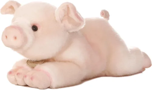 Aurora® Peluche realista de cerdo Miyoni®, detalles realistas que hacen un compañero preciado, perfecto para decorar dormitorios o aulas, color