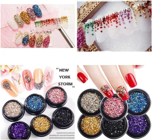 Miniatura 6 de Brillantinas metálicas irregulares de vidrio triturado, espolvorea con purpurina gruesa, dorado, 3.53 oz, 5/64 – 5/32 pulgadas, para manualidades
