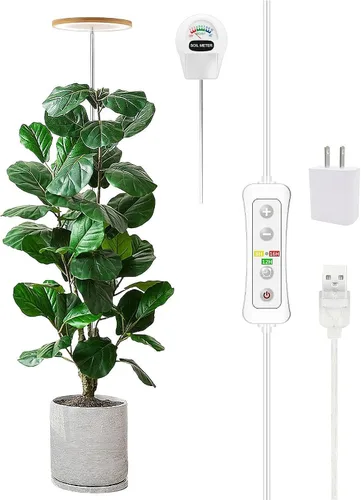 Miniatura 23 de Yadoker - Luz de cultivo LED de espectro completo para plantas de interior, lupa negra, altura ajustable, temporizador automático, bajo voltaje