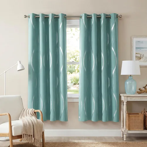 Miniatura 70 de NICETOWN Paneles de Cortinas Opacas para Dormitorio - Tratamiento de Ventanas con Aislamiento Térmico, Ojales Sólidos, Cortinas Opacas con Diseño