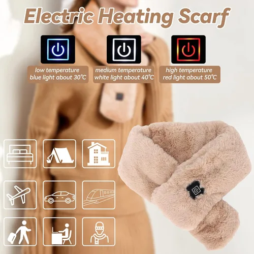 Miniatura 3 de plplaaoo Heating Scarf, Adjustable Heated Scarfs for Women Men,USB Heated Scarf Adjustable Neck Heating Scarf Detachable