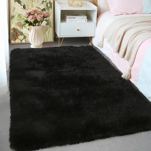 Miniatura 67 de KCHOWUA Alfombras Esponjosas y Peludas de Unicornio para Dormitorio de Niñas, 3x5 pies Lavable Antideslizante Alfombra de Área Shag Peluda para Sala