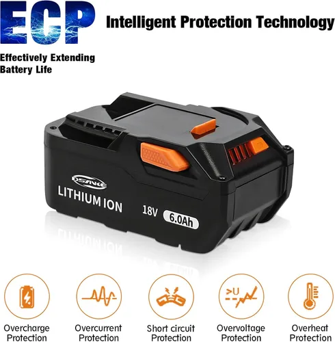 Miniatura 2 de DSANKE R840085 - Batería de iones de litio de 18 V y 6.0 Ah de repuesto para batería RIDGID 18V R840087 R840083 R840084 R840086 AC840085 AC840087P