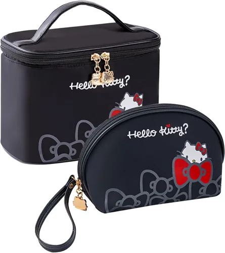Miniatura 23 de AmBealla Bolsa de maquillaje grande impermeable con soporte para brochas de maquillaje, lindo organizador de maquillaje impreso para mujeres que