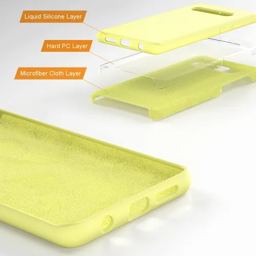 Miniatura 3 de Funda diseñada para Galaxy S10 Plus de 6.4 pulgadas, S10+ de gel de silicona líquida a prueba de golpes, funda de forro de tela de microfibra suave