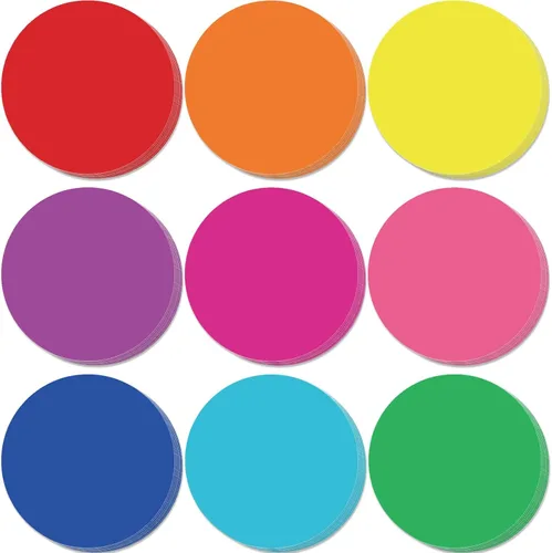 Geyee 108 piezas de recortes circulares de papel para tablón de anuncios, colores surtidos, redondos, troquelados para decoración de aula,