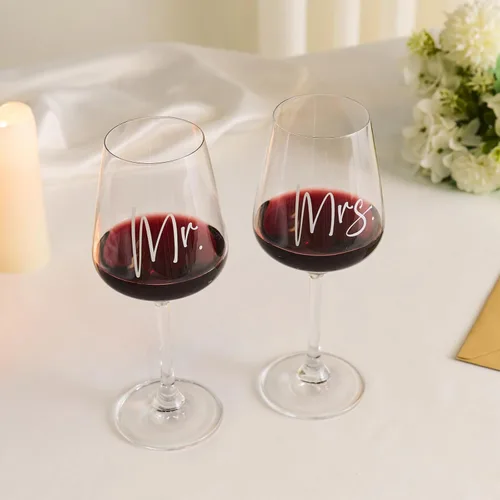 Miniatura 4 de AW BRIDAL Copas de vino Mr and Mrs Regalos de boda para parejas 2026, regalo de compromiso para parejas recién comprometidas, regalos de despedida