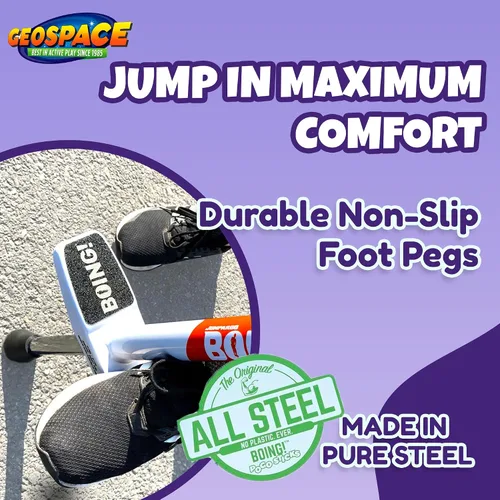 Miniatura 5 de Geospace Pogo Stick de Air Kicks para jinetes de 90 a 160 libras (azul)