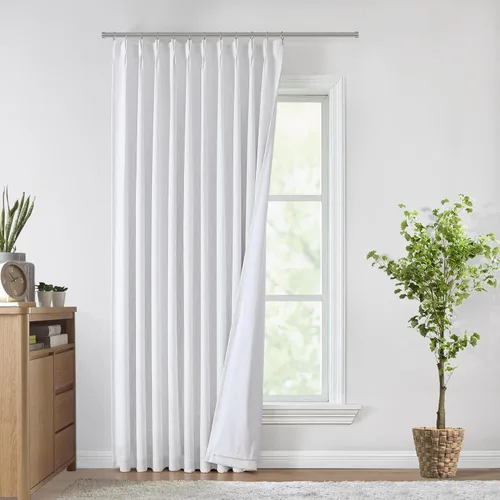 Miniatura 25 de Vision Home Cortinas marrones con pliegues pinzados de bloqueo total, cortinas de ventana de lino mezclado para oscurecimiento de la habitación, 95